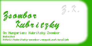 zsombor kubritzky business card